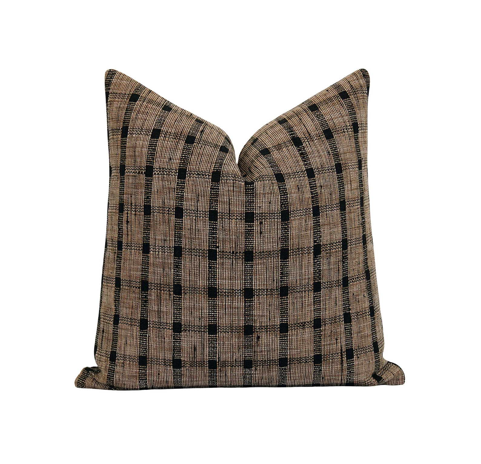 Tan and Black Checkered Pillow Cover • Woven Textured Throw Pillow Case • Modern Rustic Decor... | Etsy (US)