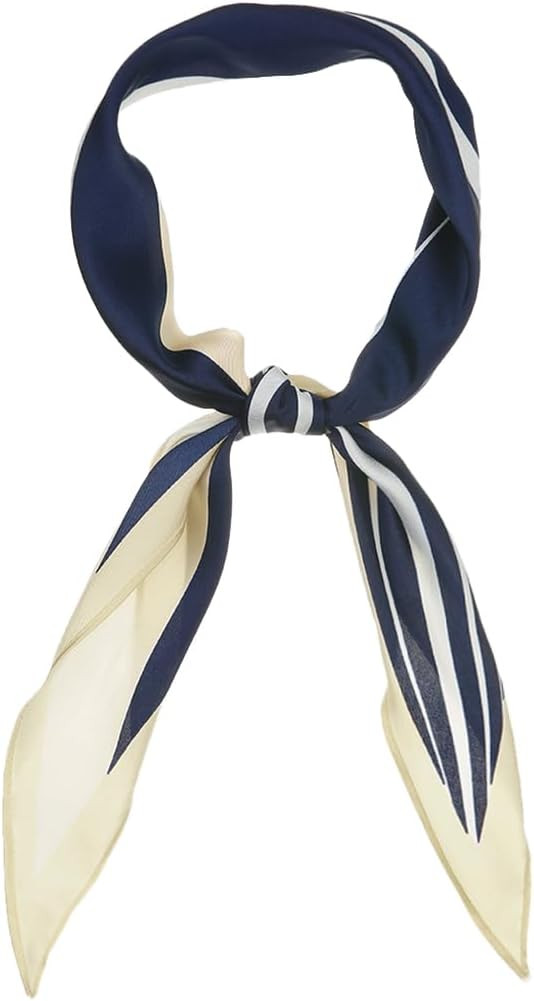 Allegra K Women Satin Rhombus Neck Scarf Stripe Print for Shirts Ponytail Neckerchief Bag Accesso... | Amazon (US)