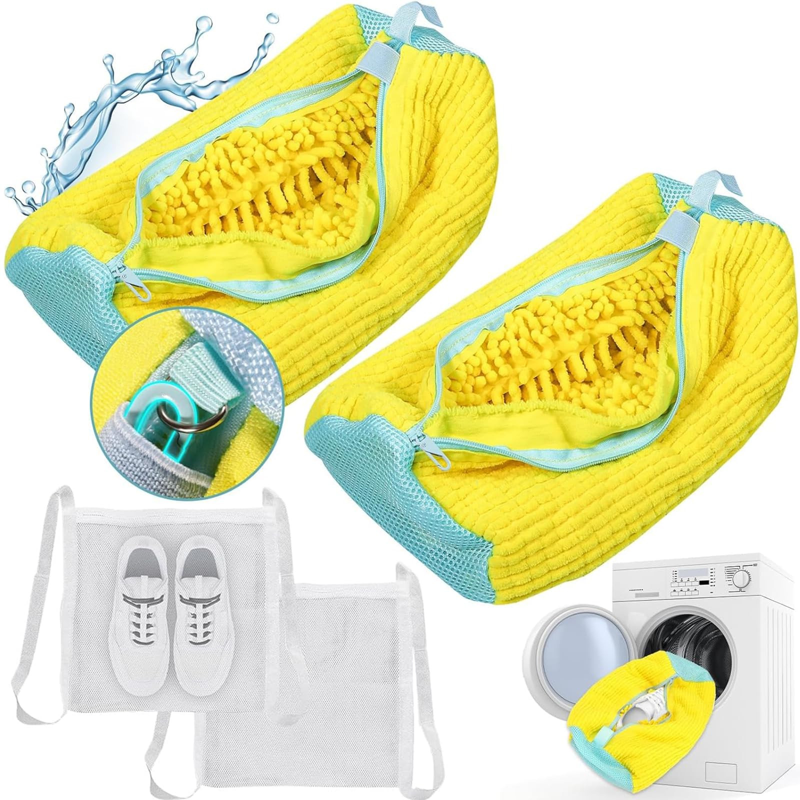 Shoe Washing Machine bag, Shoe Laundry Bag for Washer and Dryer, Include Dry Net Bag, Reusable an... | Amazon (US)
