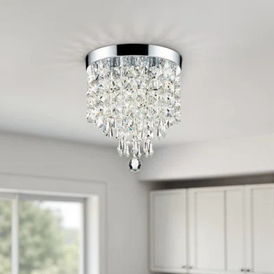 Cheyan 3-Light Crystal Chandelier Flush Mount Ceiling Light | Wayfair North America