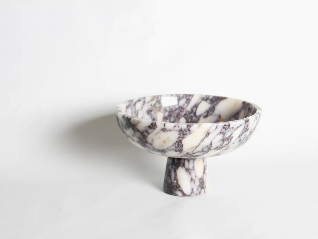 Large Hand-made Viola Marble Pedestal I Centerpiece Pot I Bohemian Bowl - Etsy | Etsy (US)