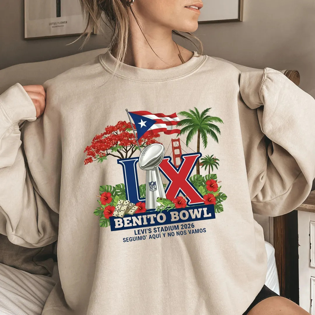 Benito Bowl Bad Bunny Sweatshirt, Super Bowl Bunny LX Shirt, Puerto Rico Music Gift, Here for the... | Etsy (US)