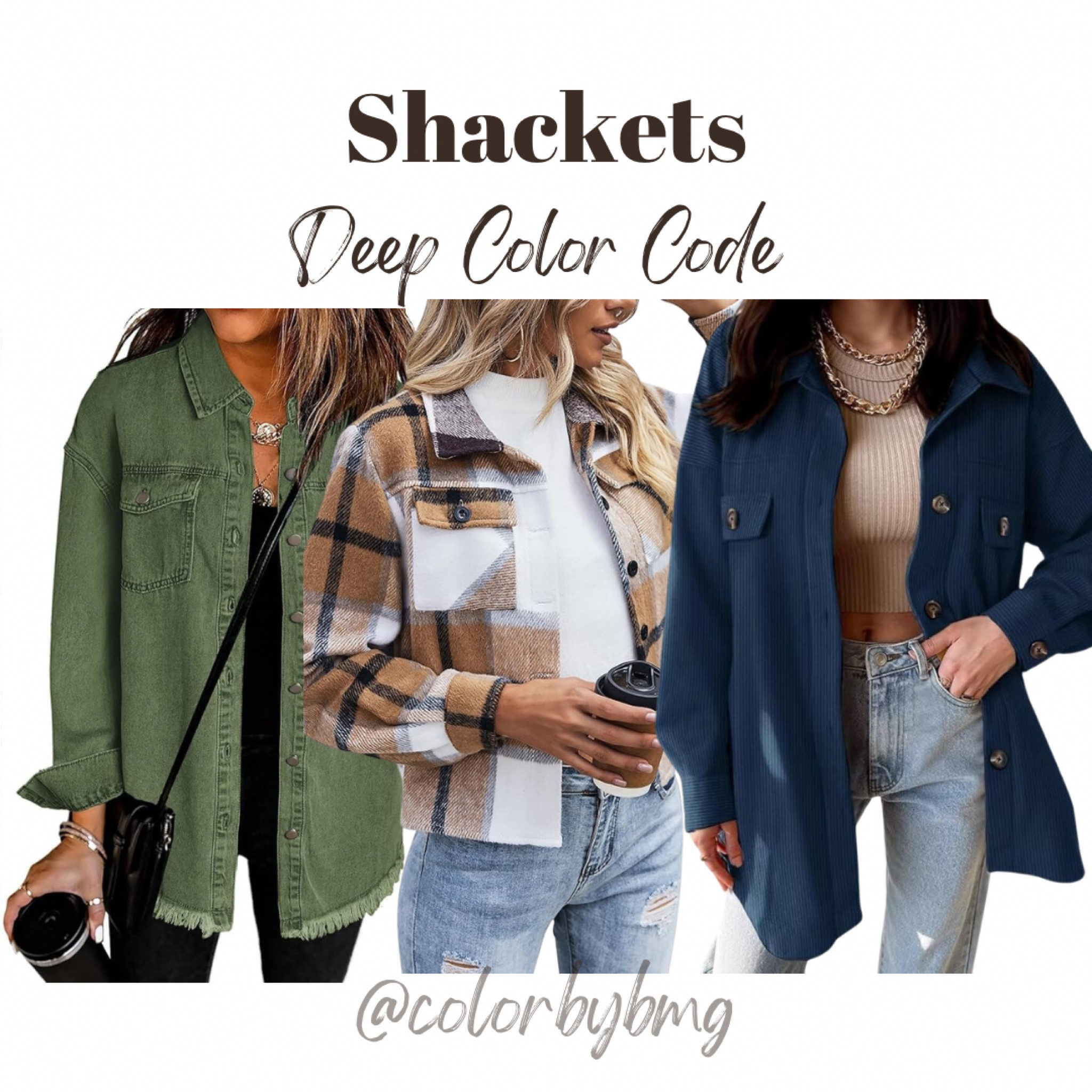 Shackets for Deep Color Codes

Colors:
1. Elm Green
2. Ydl1
3. Blue


Deep Winter
Deep Autumn 


#LTKSeasonal #LTKStyleTip #LTKFindsUnder50