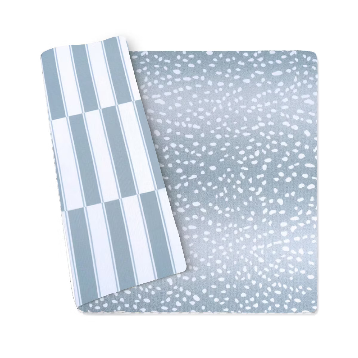 Wander & Roam Reversible Baby PlayMat - Large, Antelope + Stripe Design - Slate Blue | Target