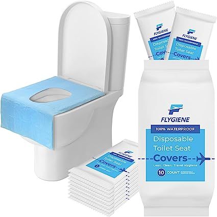 FLYGIENE Toilet Seat Covers Disposable | 100% Waterproof XL Disposable Toilet Seat Cover Individu... | Amazon (US)