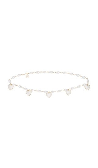Lele Sadoughi Heart Charm Chain Belt in Ivory. | Revolve Clothing (Global)