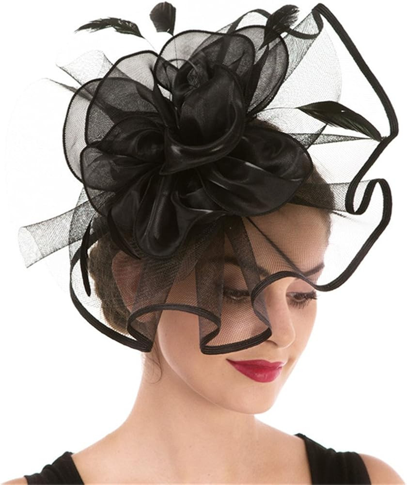 Women's Organza Church Kentucky Derby British Fascinator Bridal Tea Party Wedding Hat Summer | Amazon (US)