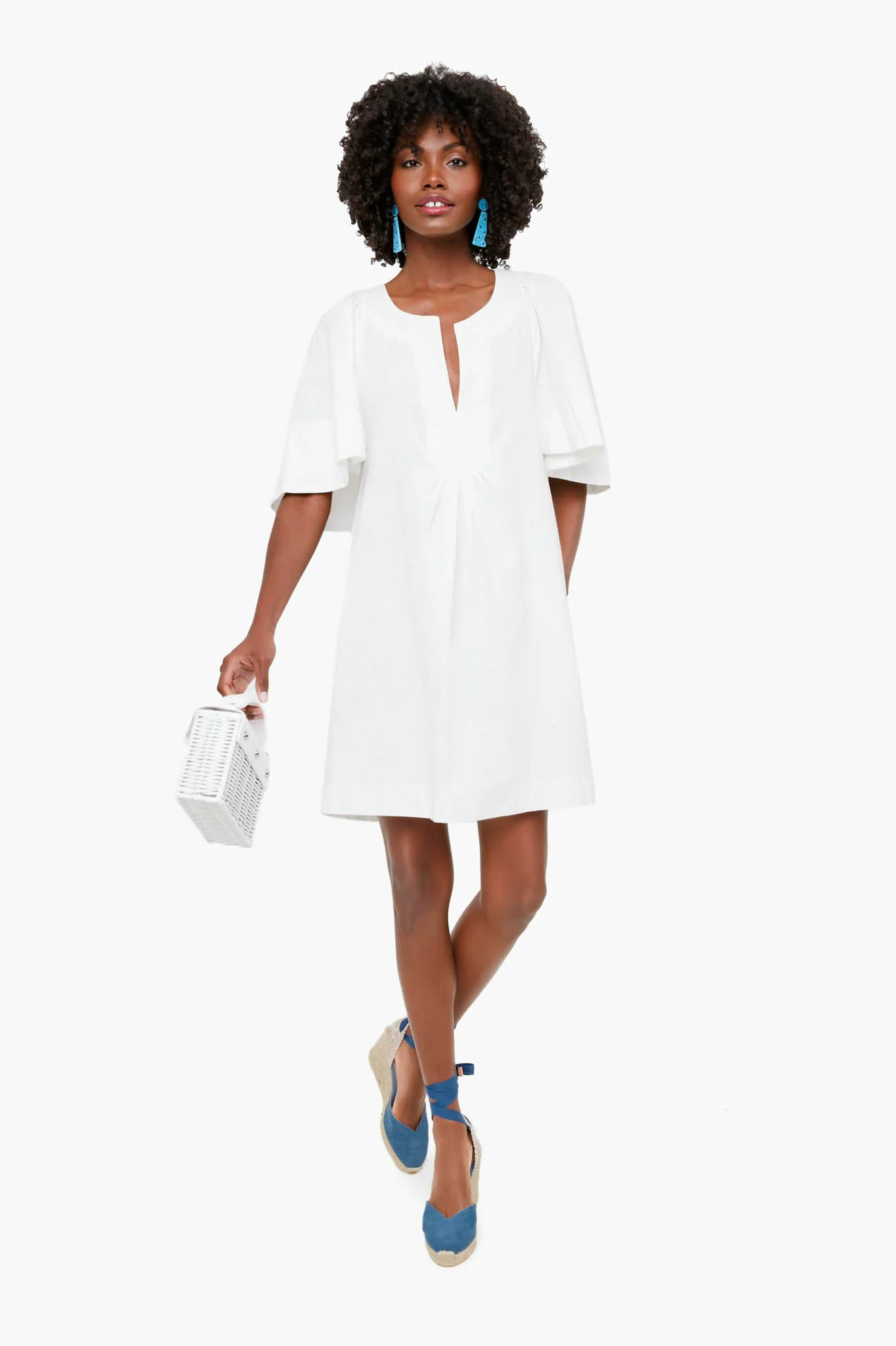 White Finley Flutter Sleeve Dress | Tuckernuck (US)