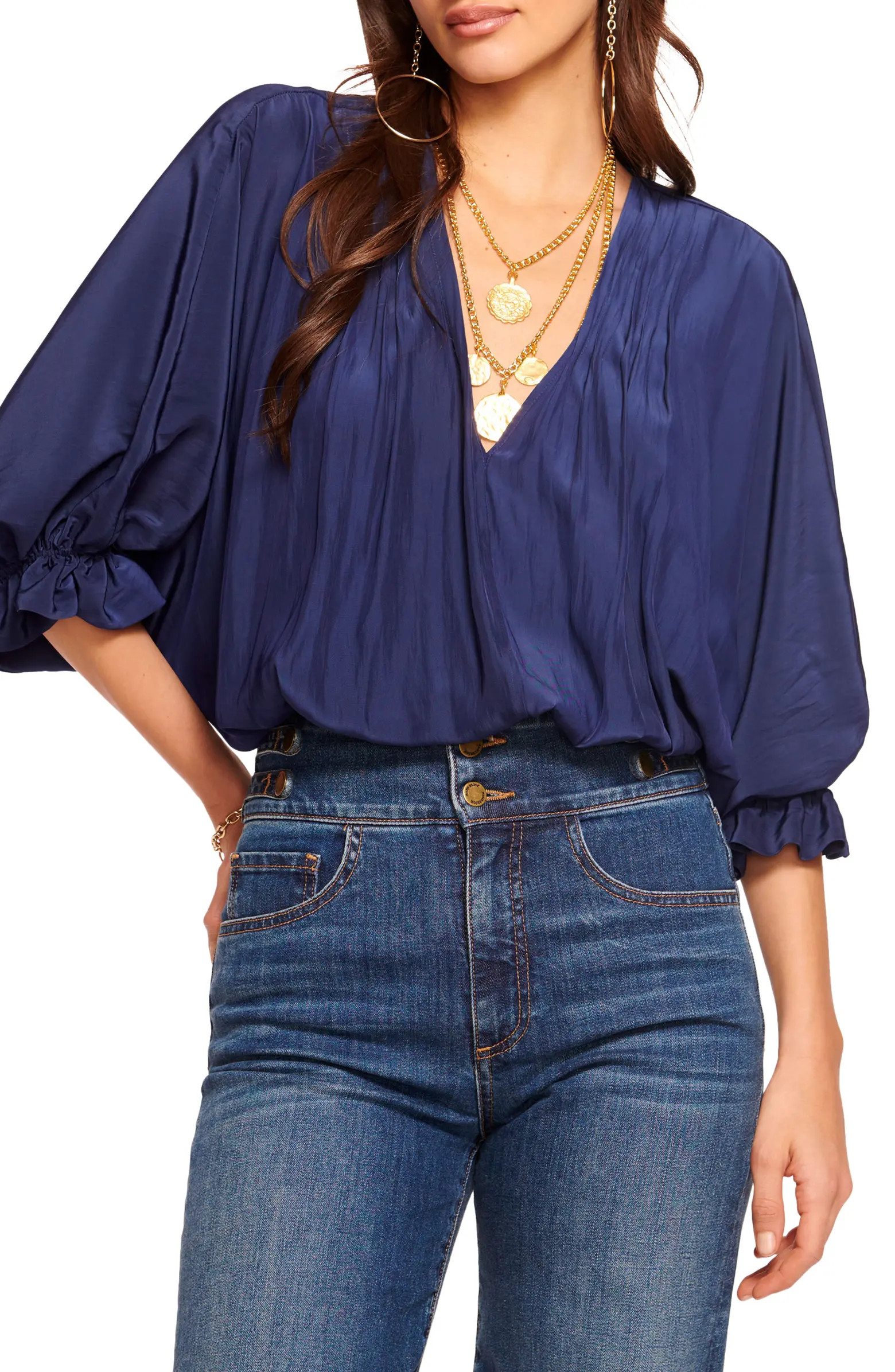 Vina Balloon Sleeve V-Neck Top | Nordstrom