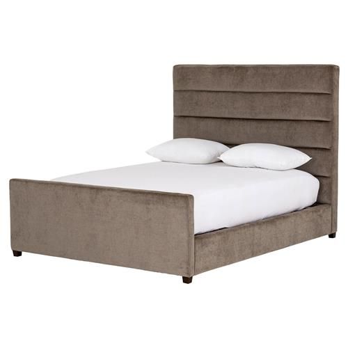 Dianne Modern Classic Velvet Sage Peformance Tufted Platform Bed - Queen | Kathy Kuo Home
