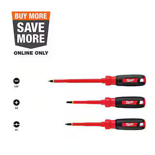 1000-Volt Insulated Screwdriver Set (3-Piece) | The Home Depot