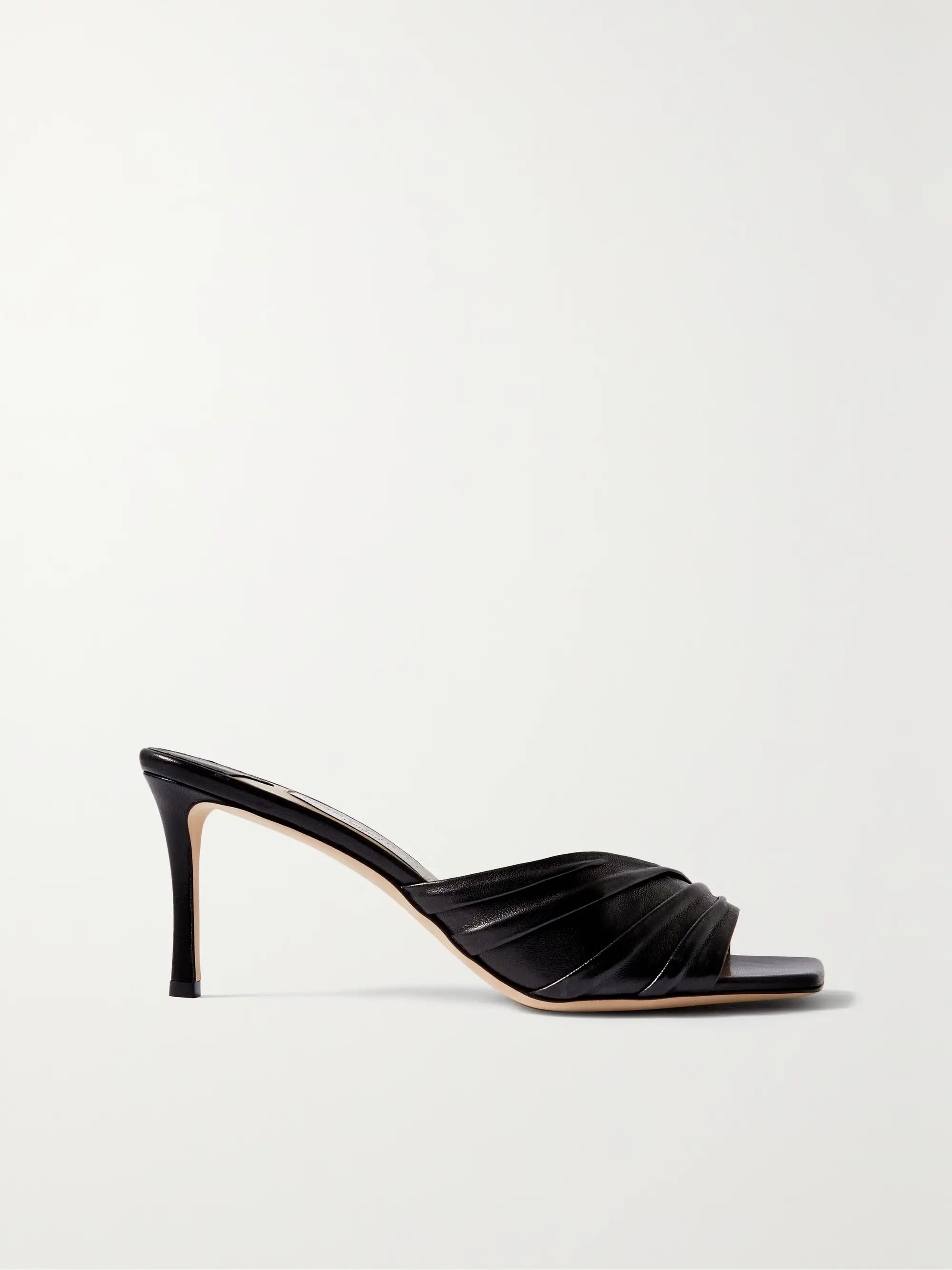 Basil 75 ruched leather mules | NET-A-PORTER (US)