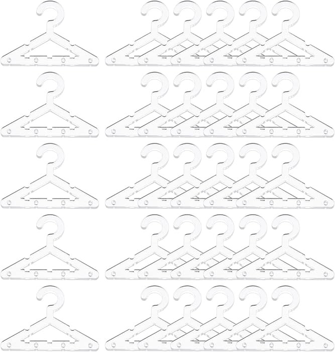 PATIKIL 50pcs Clothes Hanger Earring Holder, Mini Acrylic Coat Hangers Earring Hangers Hanger Rac... | Amazon (US)