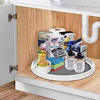Set of 2, 12 Inch Non-Skid Lazy Susan Organizer, Pantry Lazy Susan Turntable for Cabinet, Kitchen... | Amazon (US)