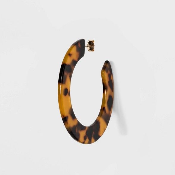 Women's Hoop Earrings - A New Day™ Tortoise | Target