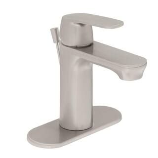 Foxton Single Hole Single-Handle Bathroom Faucet in Brushed Nickel | The Home Depot