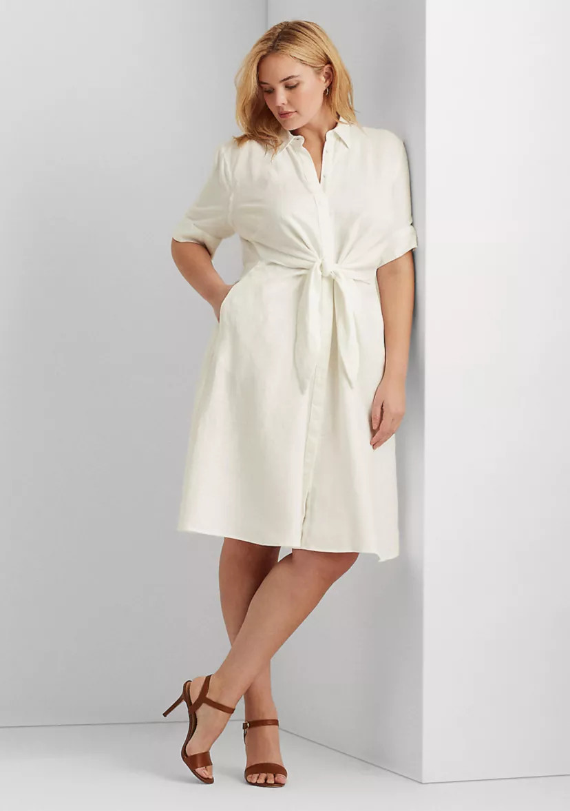 Plus Size Linen Shirt Dress | Belk