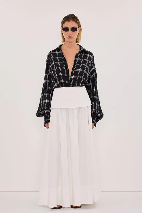 ANNALISE BLACK LONG SLEEVE CHECK SHIRT | DISSH