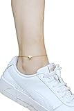 Heart anklet, waterproof gold chain ankle bracelet, tiny heart bead charm anklet, personalised ankle | Amazon (US)