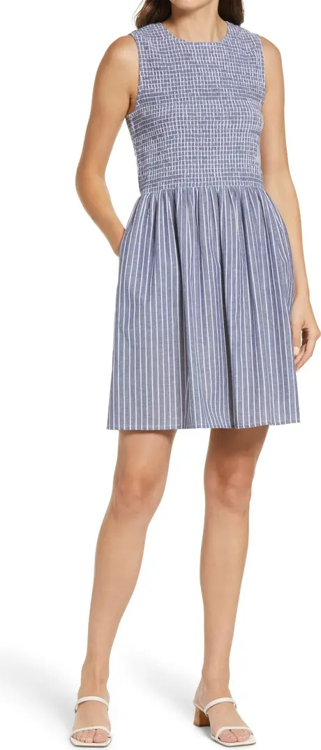 French Connection Stripe Smocked Dress | Nordstrom | Nordstrom