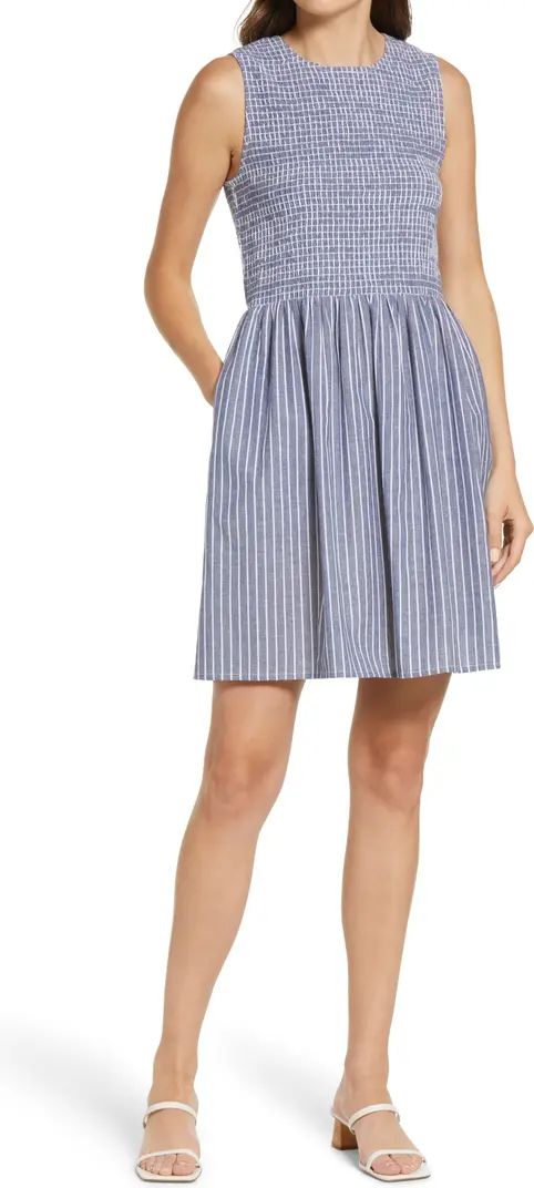 French Connection Stripe Smocked Dress | Nordstrom | Nordstrom
