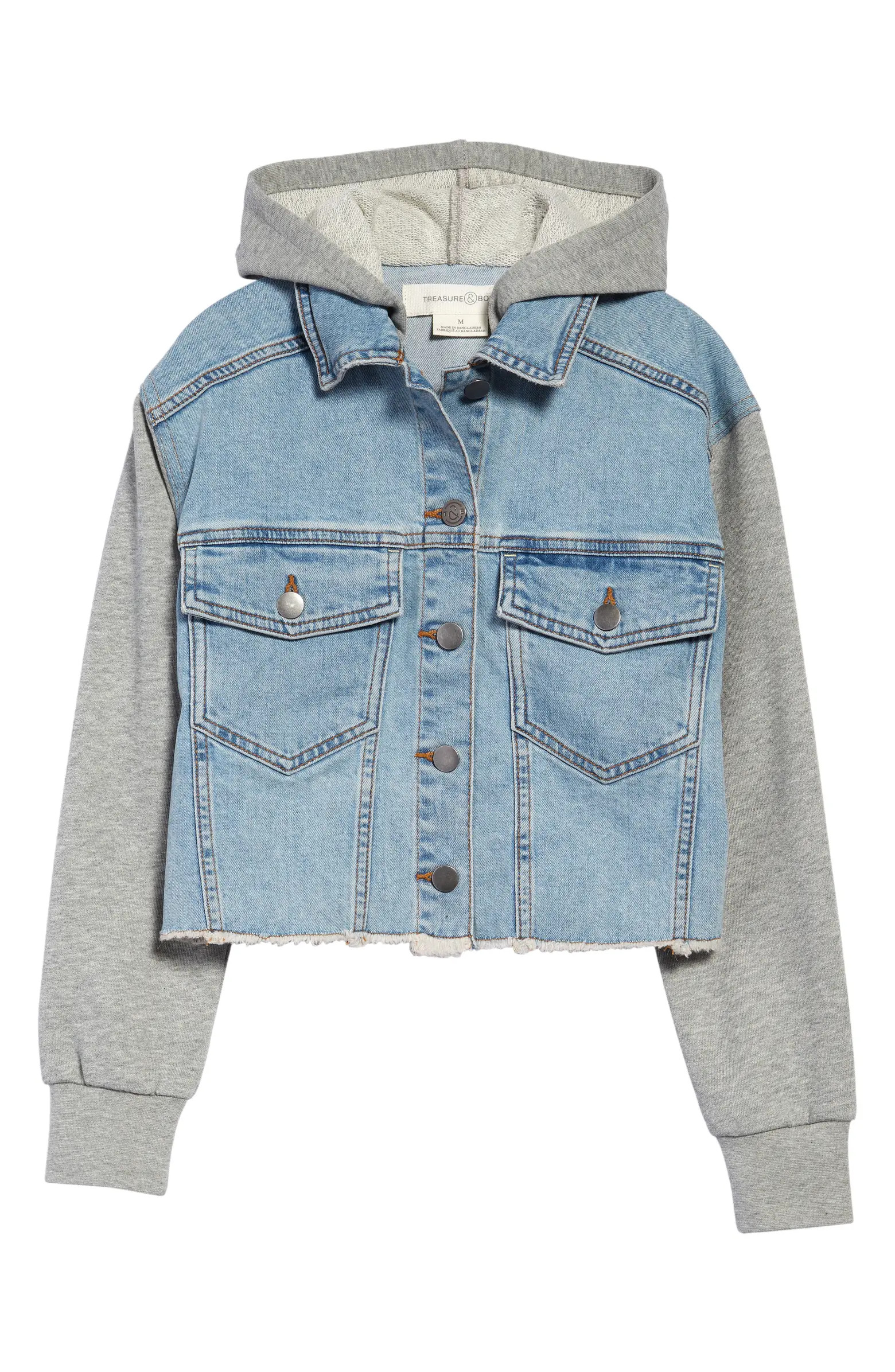Treasure & Bond Kid's Denim & Fleece Hooded Jacket | Nordstrom | Nordstrom