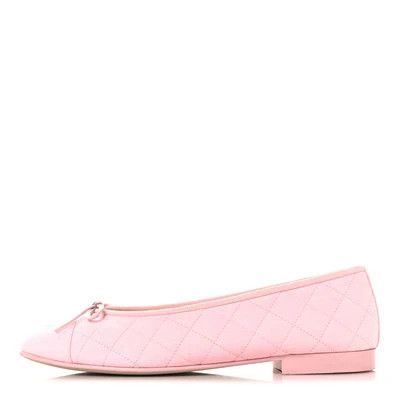 Denim CC Cap Toe Ballerina Flats 39.5 Pink | FASHIONPHILE (US)