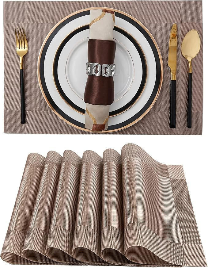 Createshao Insulation Placemat，Stain Resistant Heat-Resistant Non-Slip Placemats for Kitchen Ta... | Amazon (US)