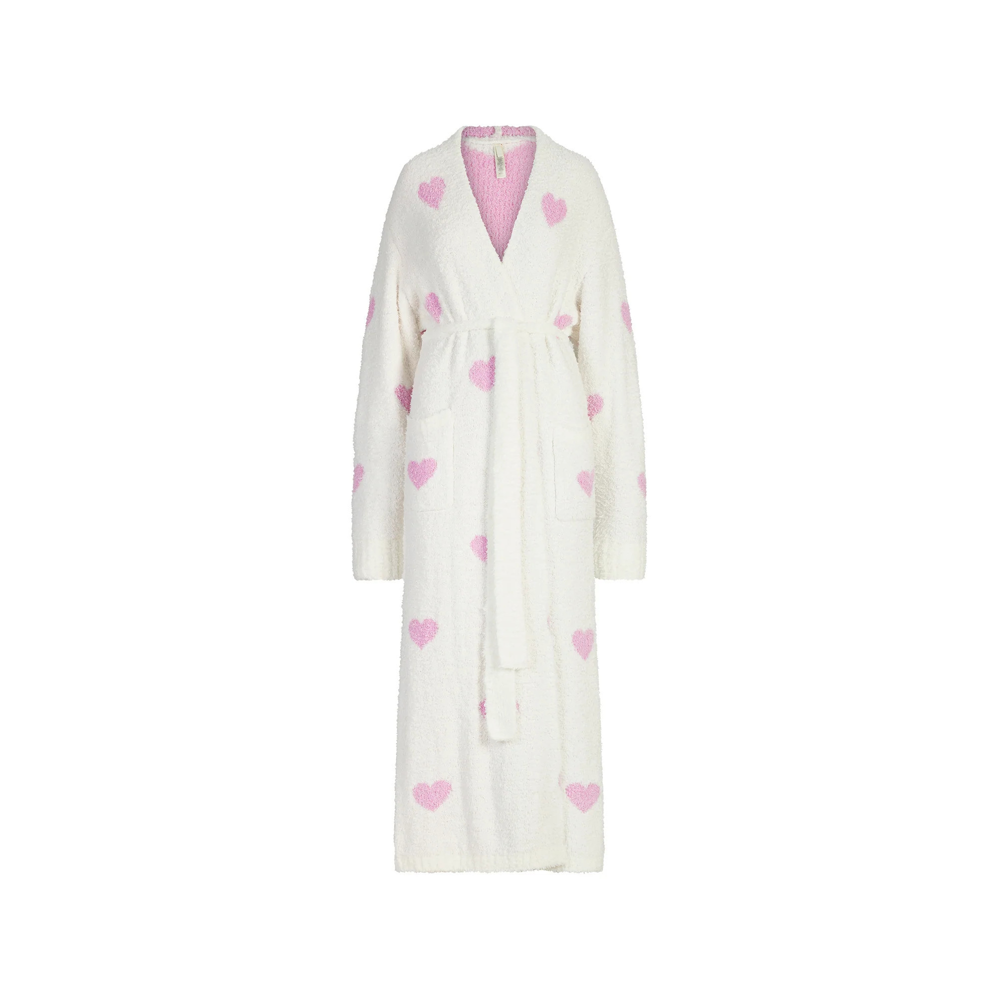 SKIMS Knit Unisex Robe Ivory Spaced Hearts | White | 4X/5X | Cozy | SKIMS (US)