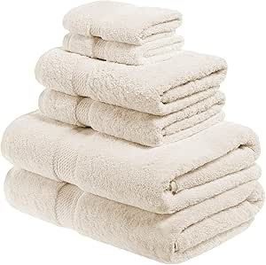 SUPERIOR Egyptian Cotton 800 GSM Towel Set, Includes 2 Bath Towels, 2 Hand Towels, 2 Face Towels,... | Amazon (US)