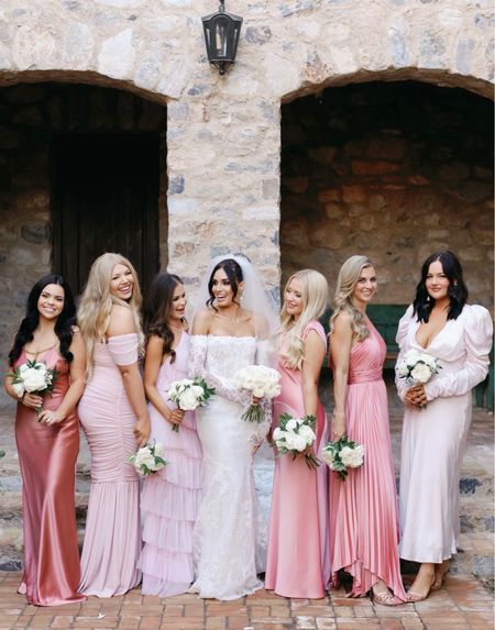 Pink bridesmaid dresses - light pink mauve gowns 

#LTKFind #LTKwedding #LTKSeasonal