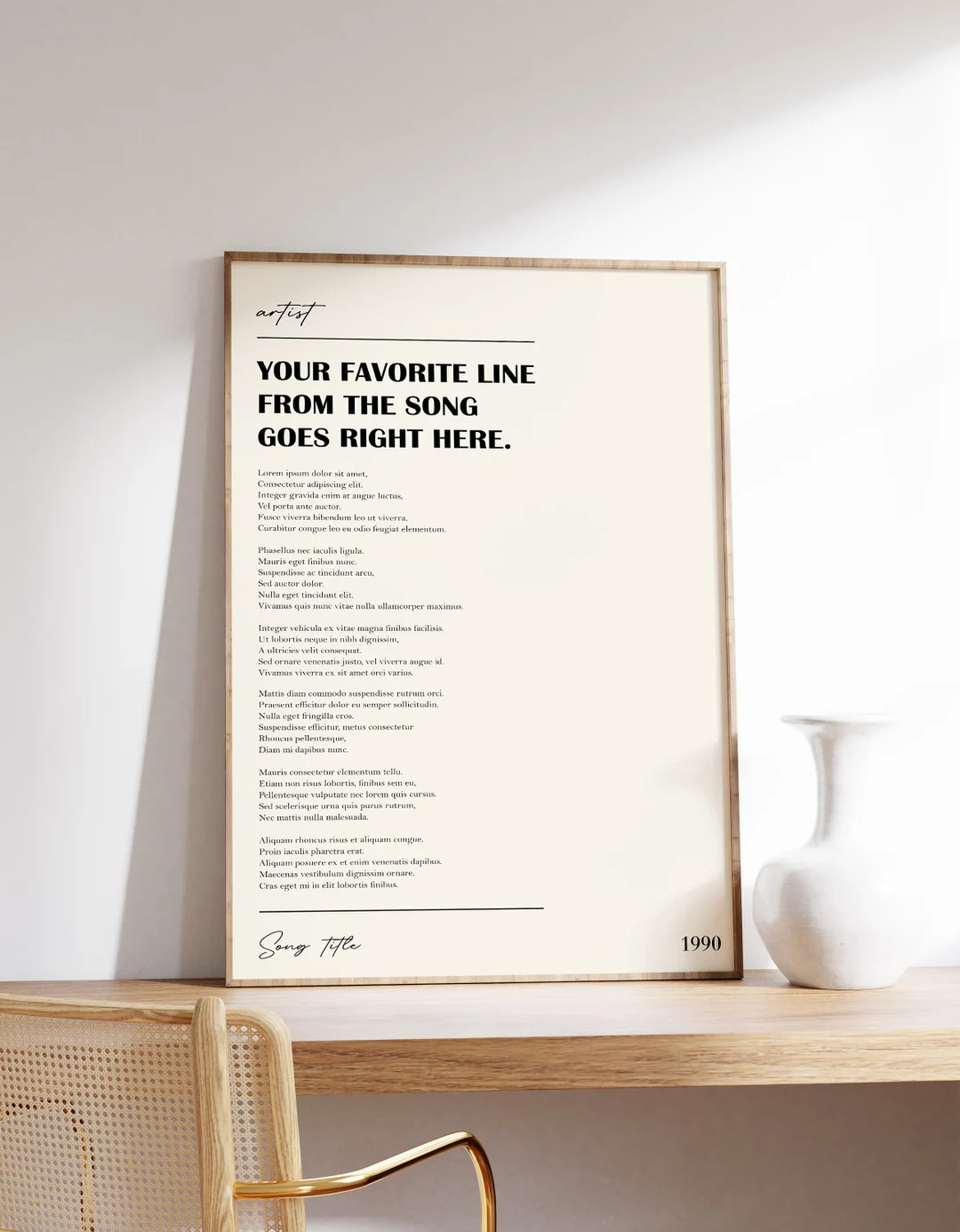 Lyric Poster Lyric Wall Art Music Poster Custom Song Lyric Print Personalised Lyric Print Gift fo... | Etsy (US)