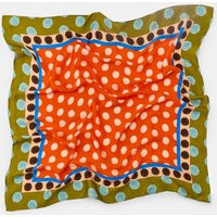 Zara - 100% Viscose Polka Dot Print Scarf - Orange - M - Woman | Zara US
