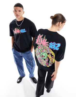 ASOS DESIGN unisex oversized graphic tee with Blink 182 graphics in black | ASOS | ASOS (Global)