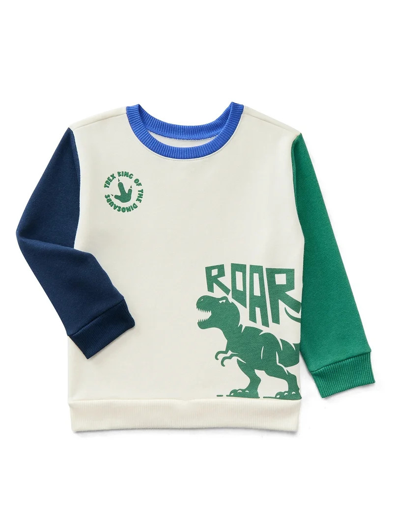 Garanimals Toddler Boy Color Block Graphic Fleece Sweatshirt, Sizes 2T-5T | Walmart (US)