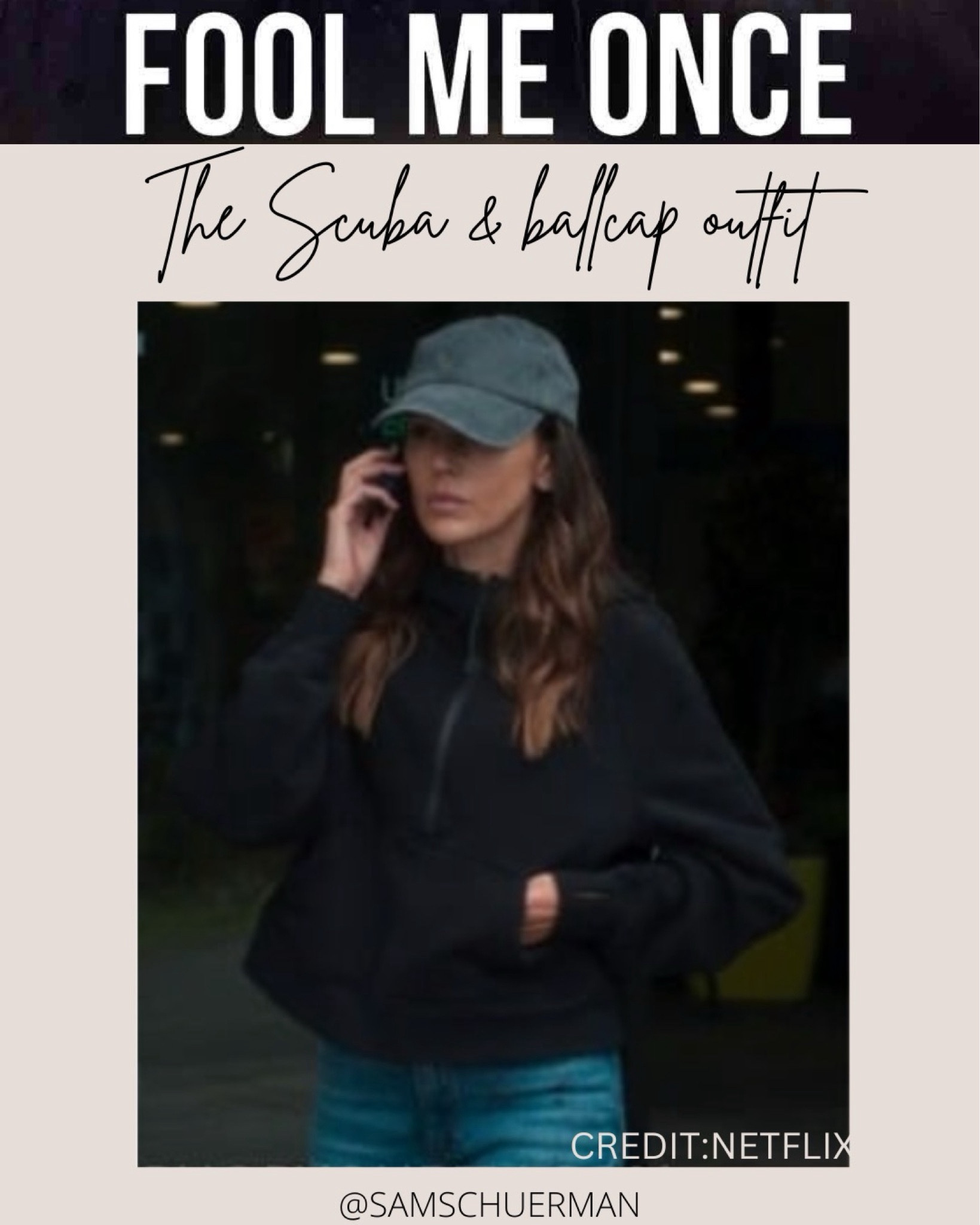 Netflix Fool Me Once Outfits: The Scuba and ball cap 🧢 outfit 

#LTKstyletip #LTKtravel #LTKfindsunder100