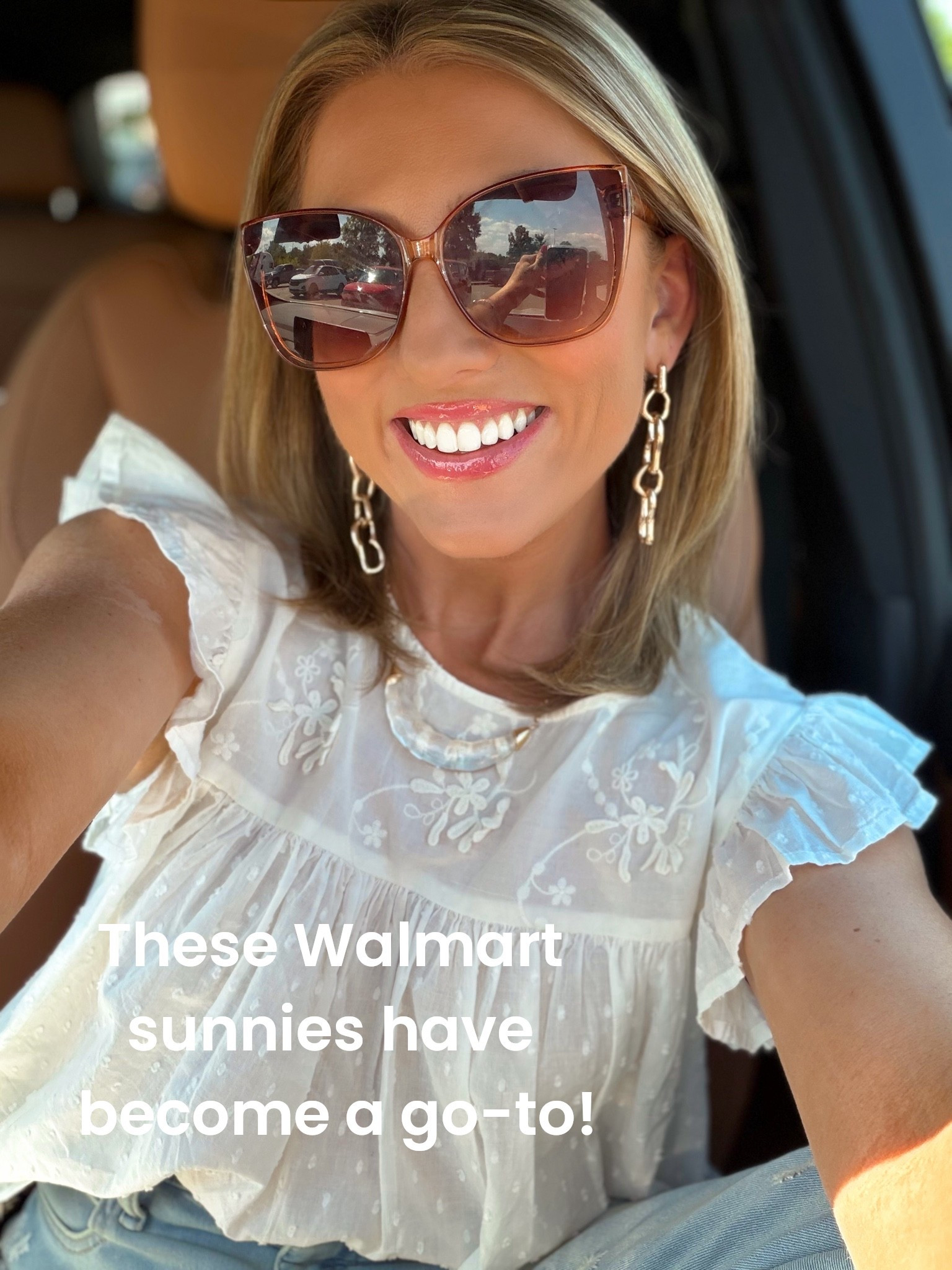 Okay but these Walmart sunglasses might be one of my favorite affordable finds lately 😍 I’ve gotten SO many questions about them because I wear them constantly, and they are seriously that good! The oversized frame shape is so flattering, the brown color goes with everything, and best of all… they’re actually lightweight 👏 If sunglasses are too heavy they’ll give me a headache almost instantly, but these are incredibly comfortable to wear all day long!

Such a good designer-inspired look for less and an easy everyday accessory for summer outfits ☀️🤎

#WalmartFashion #WalmartFinds #WalmartStyle #AffordableFashion #SunglassesStyle #OversizedSunglasses #FashionAccessories #SummerStyle #EverydayStyle #AffordableStyle #WomensFashion #OOTD #DesignerInspired #CasualChic #SummerAccessories #FashionFinds #BudgetFriendlyFashion #NeutralStyle #StylishAccessories #MomStyle

#LTKPetite #LTKootd