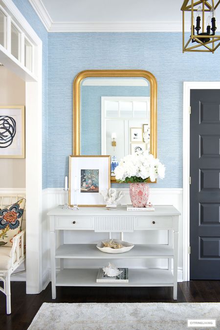 Gorgeous colorful entryway decorating for spring! Add digital art, faux blooms and gorgeous colorful accents!

#LTKstyletip #LTKhome #LTKSeasonal
