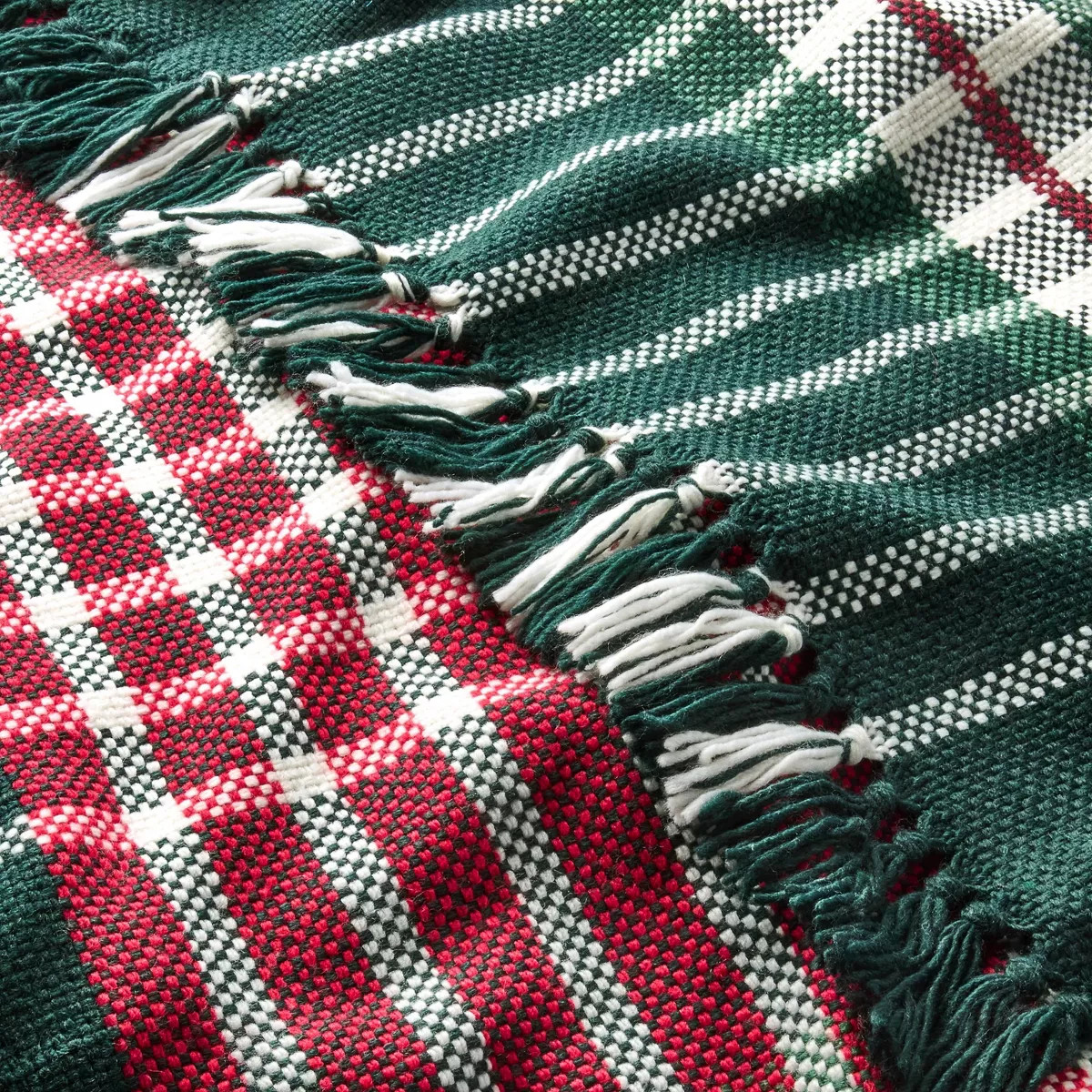 50"x60" Chunky Plaid Throw Blanket Red/Green - Hearth & Hand™ with Magnolia | Target