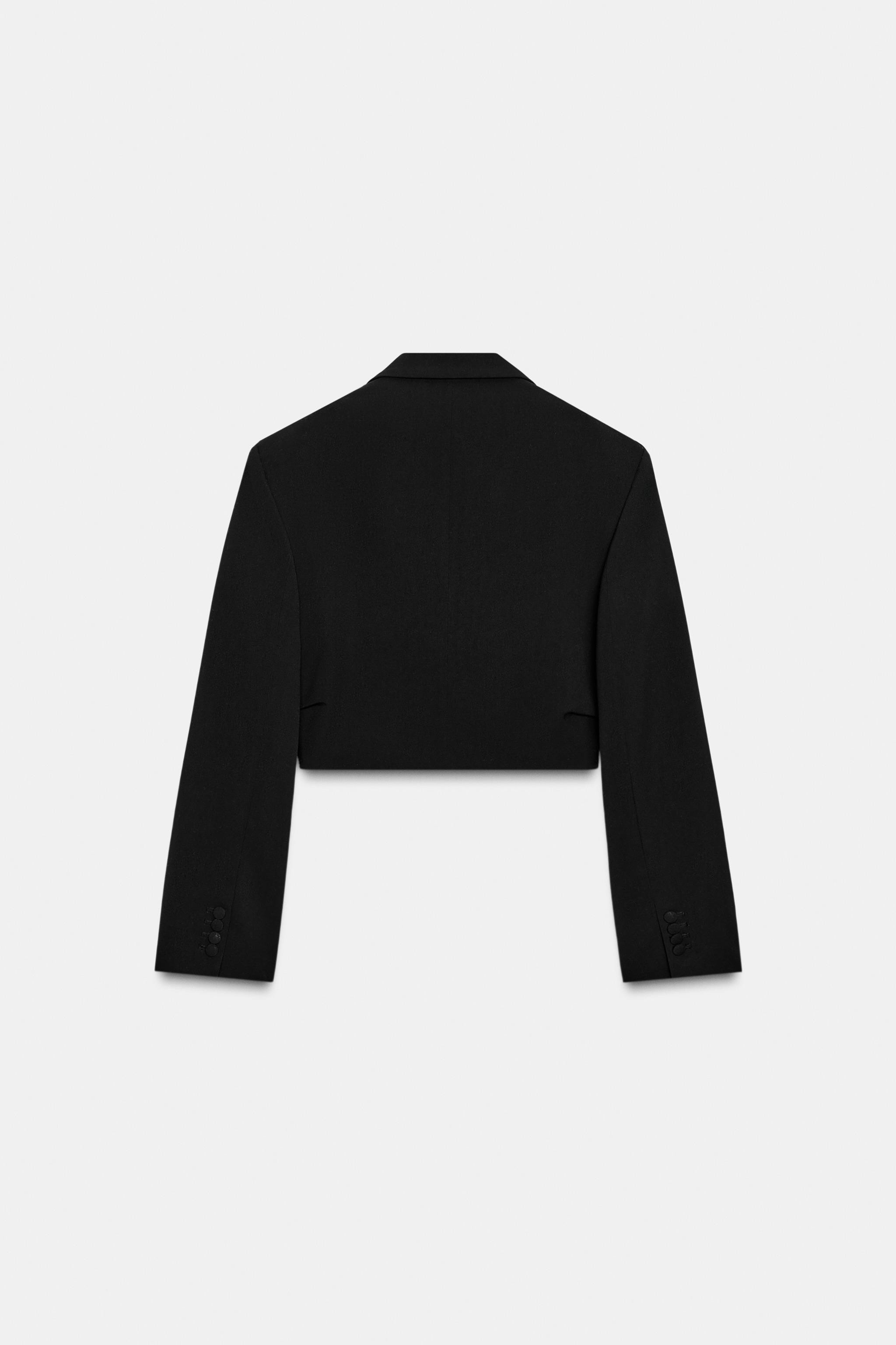 SHORT BLAZER WITH SHOULDER PADS AND PLEATS | Zara US