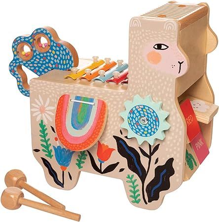 Manhattan Toy Musical Llama Wooden Instrument for Toddlers with Maraca, Clacking Saddlebags, Drum... | Amazon (US)