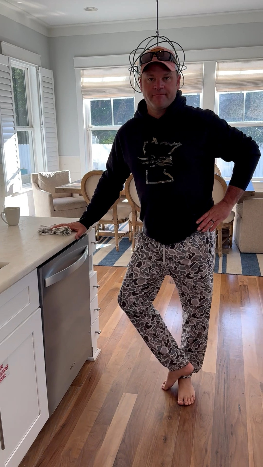 Ryan looking good in his camo joggers, perfect for the beach since they wick off water. He’s wearing a size large. 

#LTKTravel #LTKActive #LTKOver40