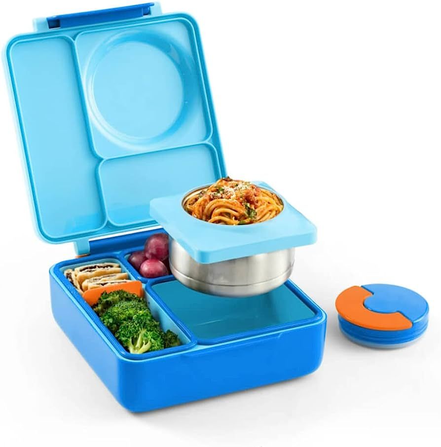 OmieBox Bento Box for Kids - Insulated Lunch Box with Leak Proof Thermos Food Jar - 3 Compartment... | Amazon (US)