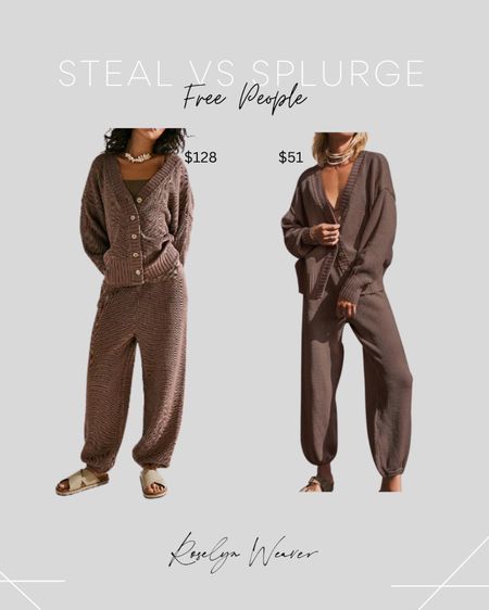 Steal vs splurge - Free People pant set 

Cardigan set, loungewear 

#LTKSaleAlert #LTKFindsUnder100 #LTKOver40