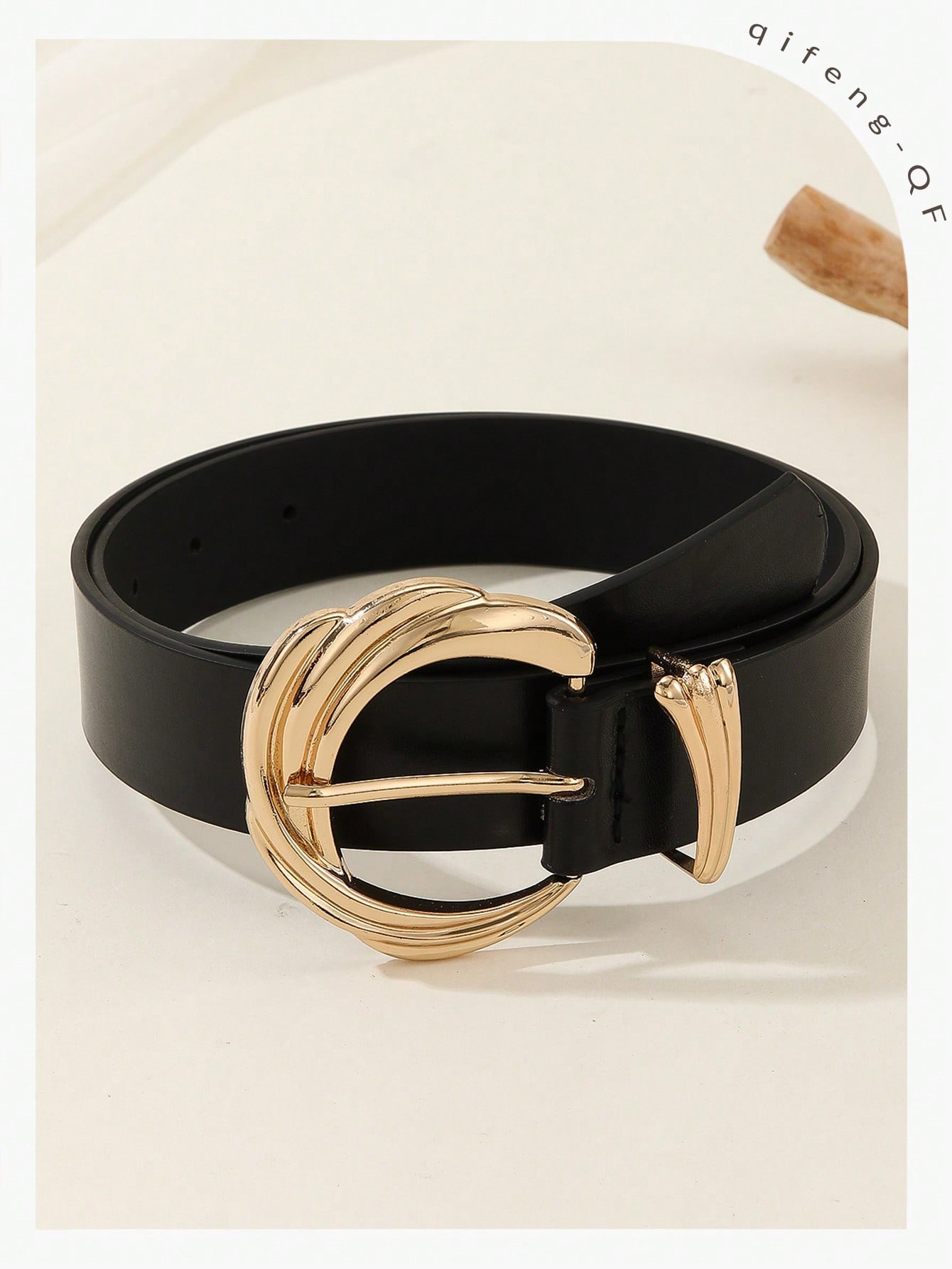 Boho 1pc Golden Half Circle Buckle Belt, Perfect For Coat, Dress, Jeans And Daily Wear | SHEIN
