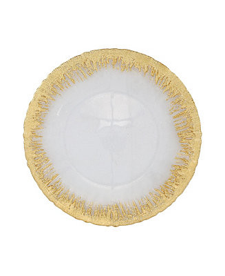 VIETRI Rufolo Glass Gold Brushstroke Service Plate, Charger 13" - Macy's | Macy's