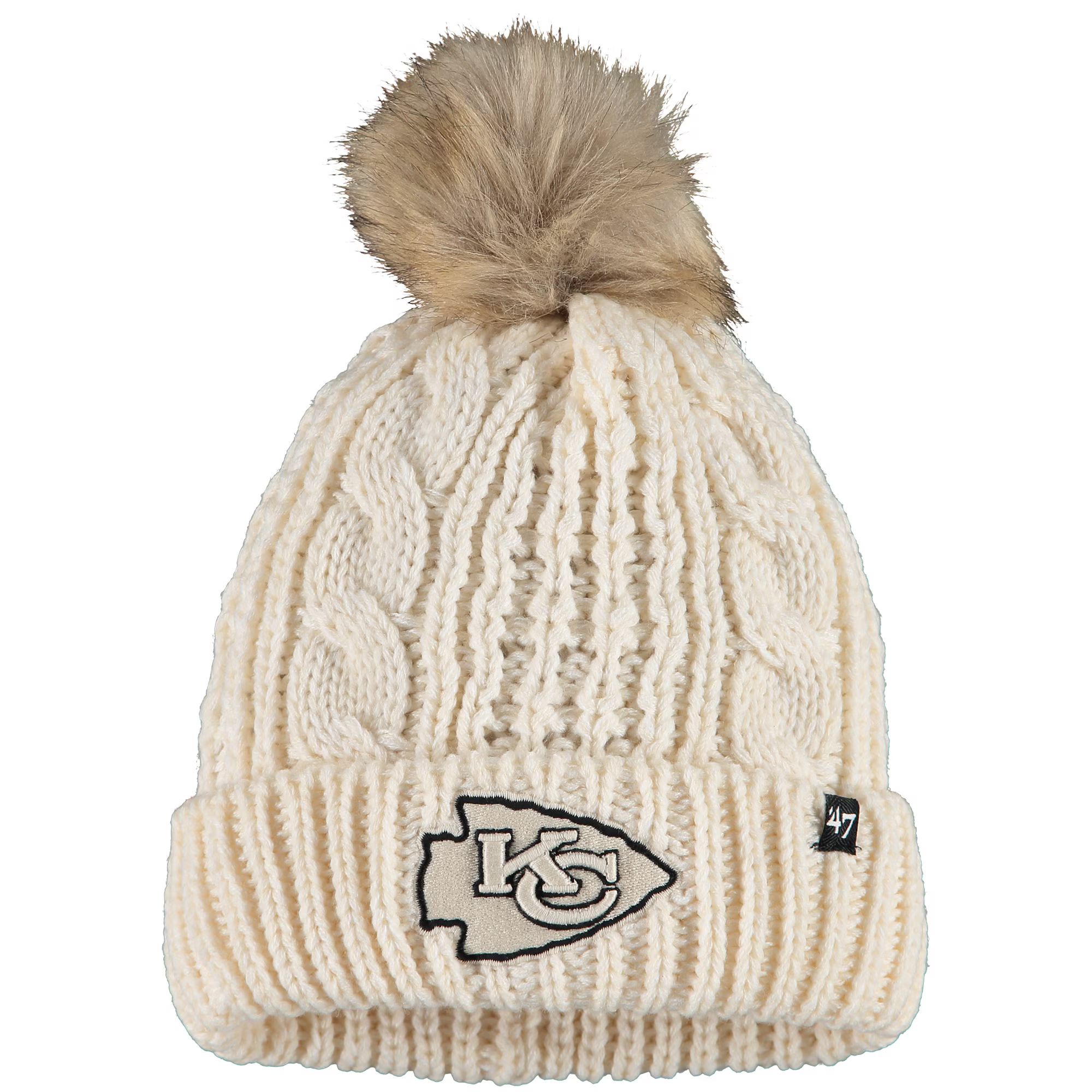 Women's Kansas City Chiefs '47 Cream Meeko Cuffed Knit Hat | NFL Shop