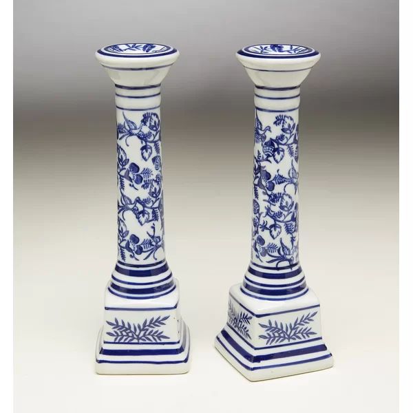 7'' H Porcelain China Tabletop Candlestick | Wayfair North America