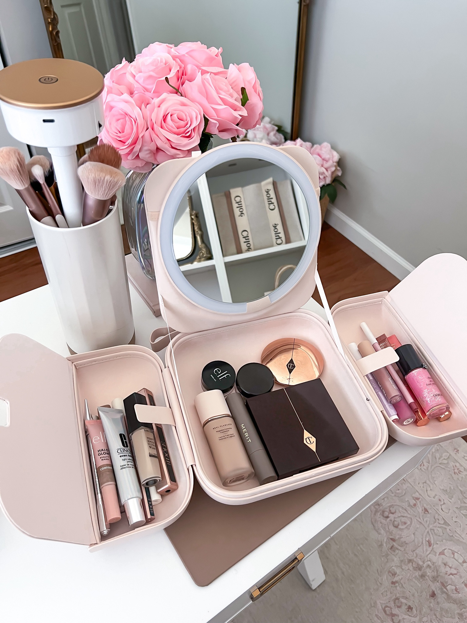 amazon makeup case now comes in light pink! & this brush sanitizer is so good 💫