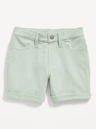French Terry Rolled-Cuff Midi Shorts for Girls | Old Navy (US)